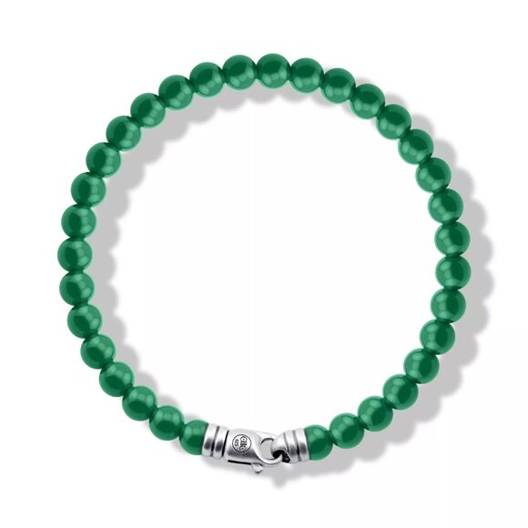 CHC 6mm Bead Men's Bracelet & Sterling Silver Satin Finish - Picture 2 of 6